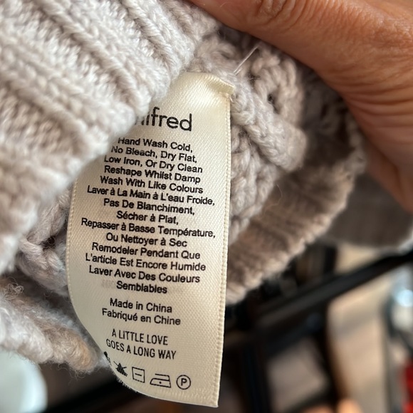 Merino wool cropped grey sweater, xs Wilfred - Picture 6 of 7